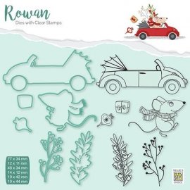 Nellies Rowan Dies & Clearstamp - Driving home for Christmas