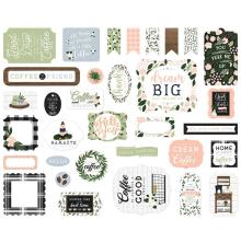 Echo Park Coffee & Friends Cardstock Die-Cuts 33/Pkg - Icons