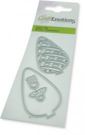 Craft Emotions Die - Christmas bauble long diamond Card
