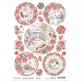 Ciao Bella Rispapper A4 - Frozen roses medallion