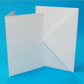 Card/Envelopes 5x7 Inch - Scalloped White