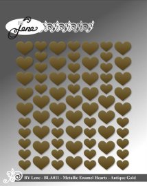 BY Lene Metallic Enamel Hearts - Gold