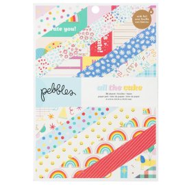 Pebbles 6x8 Paper Pad - All The Cake With Gold Foil