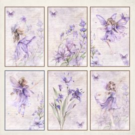 Reprint 12x12 Klippark Cards Flowers - Fairies