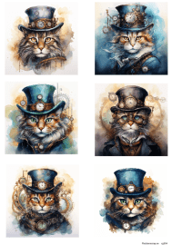 Klippark A4 Steampunk Cats