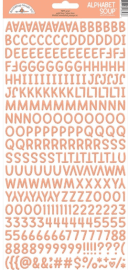 Doodlebug Alphabet Puffy Stickers - Coral