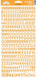 Doodlebug Alphabet Puffy Stickers - Tangerine