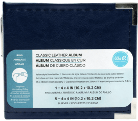 We R Leather 2-Ring Binder - Navy