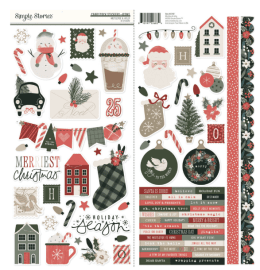 Simple Stories Cardstock Stickers Icons - Mistletoe & Holly