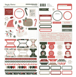 Simple Stories Cardstock Stickers Basics - Mistletoe & Holly