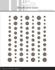 Simple and Basic Glitter Enamel Dots - Coffee
