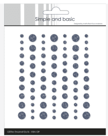 Simple and Basic Glitter Enamel Dots - Navy