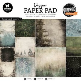 Studio Light 8x8 Paper Pad - Background Papers Grunge Design
