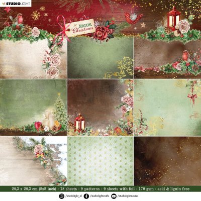 Studio Light 8x8 Paper Pad - Magical Christmas Backgrounds